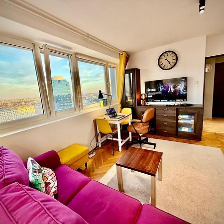 Super Apartment Yellow 2X Metro Fast Wifi 1 Gbs Netflix Panorama Miasta Warszawa Eksteriør billede