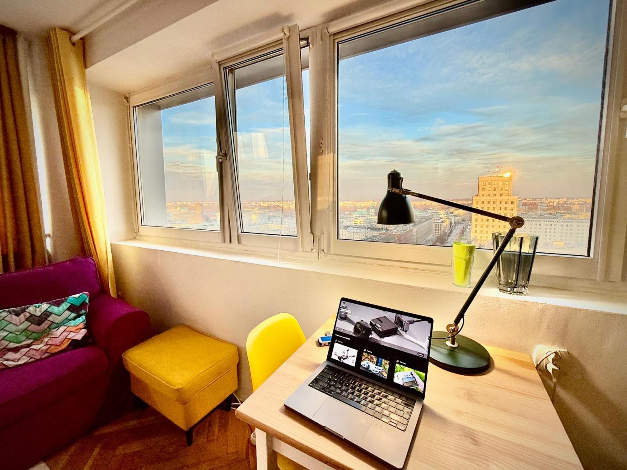 Super Apartment Yellow 2X Metro Fast Wifi 1 Gbs Netflix Panorama Miasta Warszawa Eksteriør billede