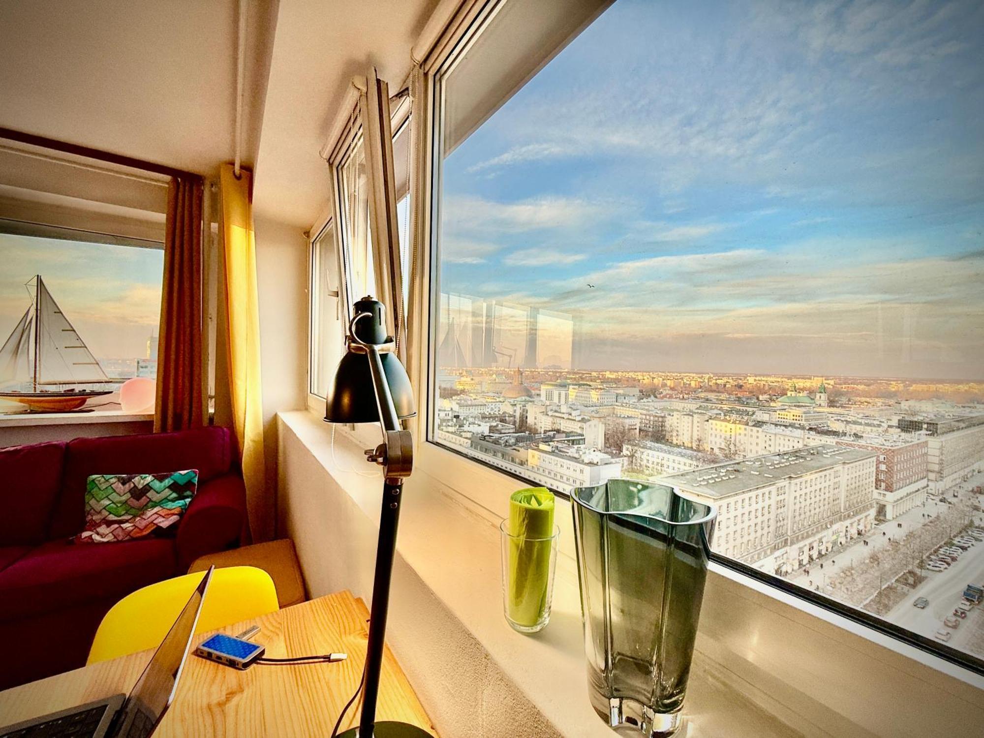 Super Apartment Yellow 2X Metro Fast Wifi 1 Gbs Netflix Panorama Miasta Warszawa Eksteriør billede