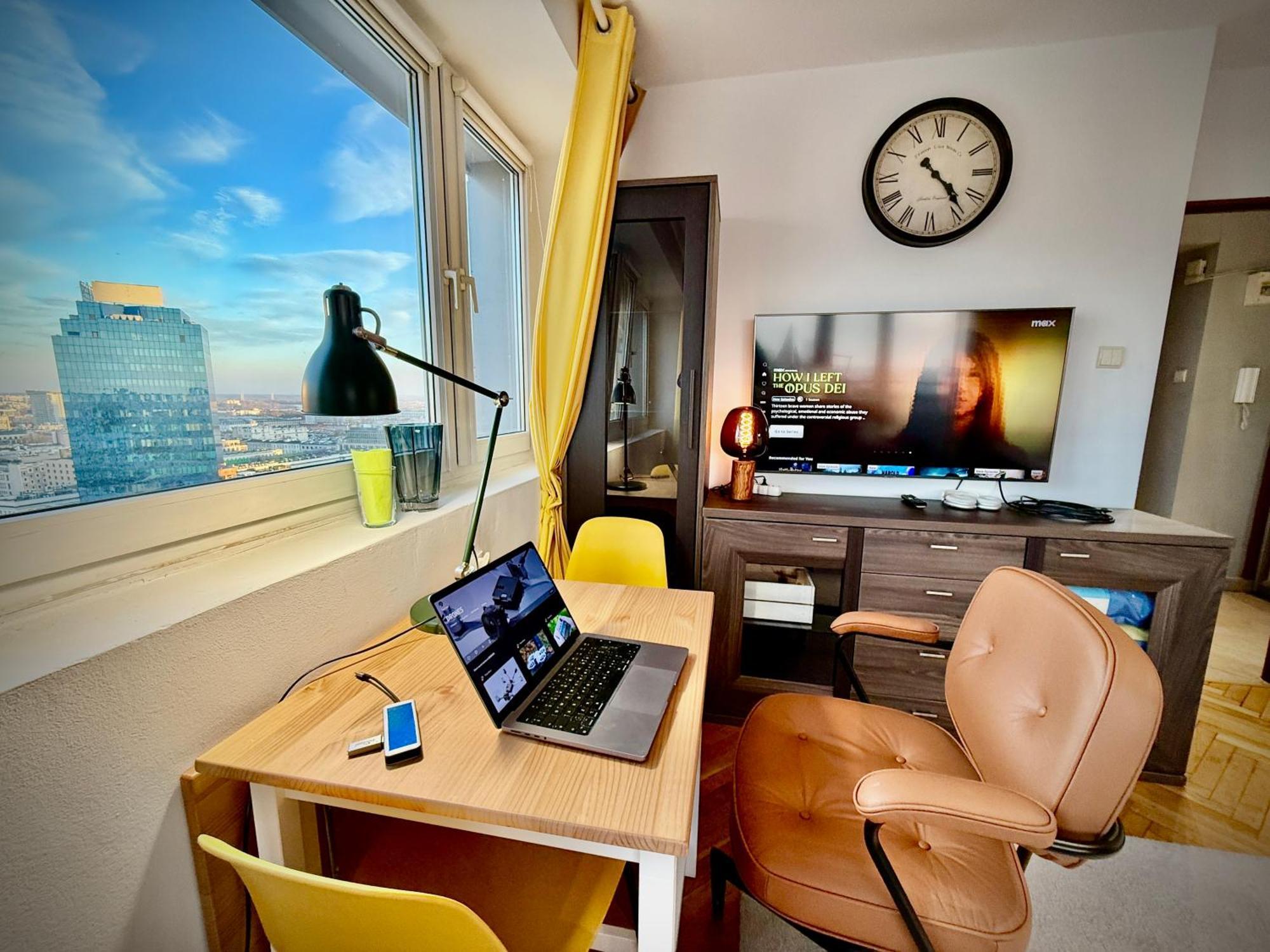 Super Apartment Yellow 2X Metro Fast Wifi 1 Gbs Netflix Panorama Miasta Warszawa Eksteriør billede